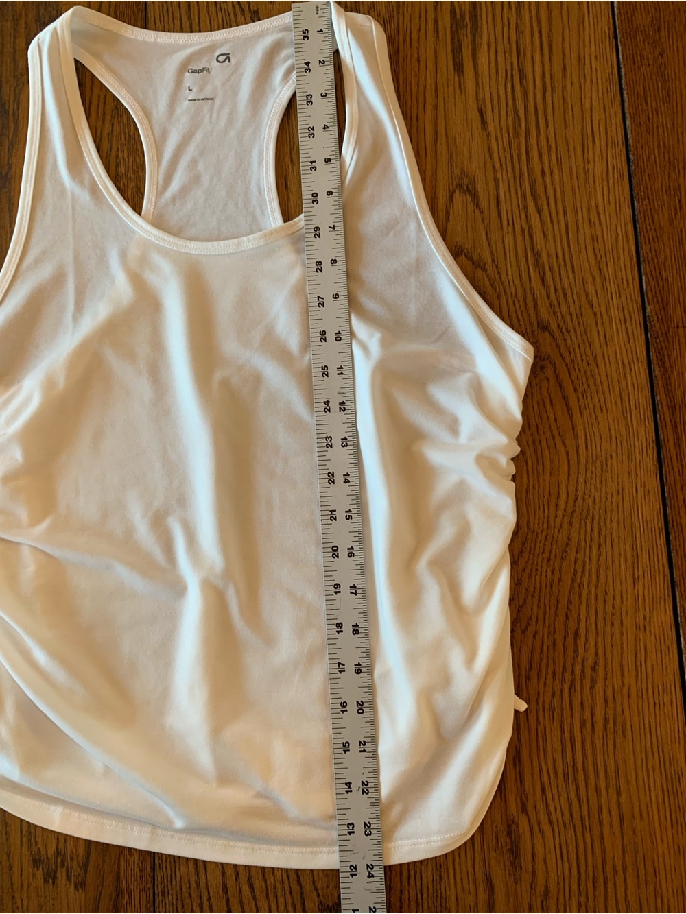 GAP FIT White Racerback Tank with Ruching - Picture 6 of 6